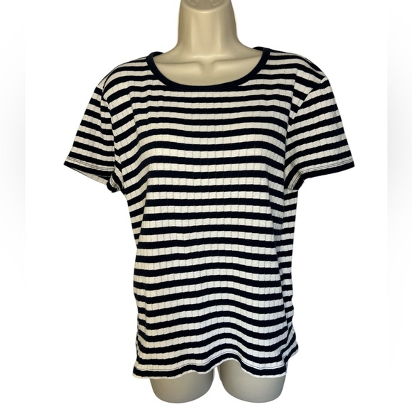 J. crew Tops - J. crew Striped Navy and White Women's Top